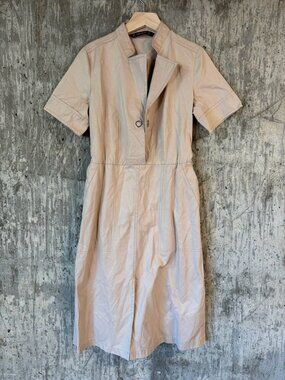 ZARA BASIC Women's Short-Sleeve Shirt Dress Size XS In Beige